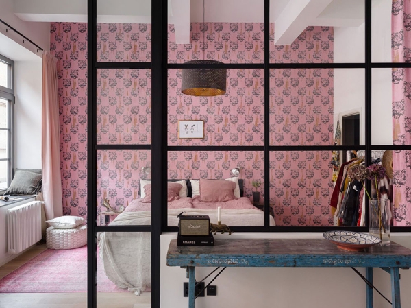 Шведский лофт с розовой спальней (70 кв. м)