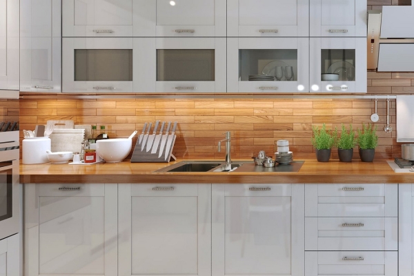 Деревянные столешницы на кухнях разных стилей и цветов — правила сочетания, особенности выбора и ухода