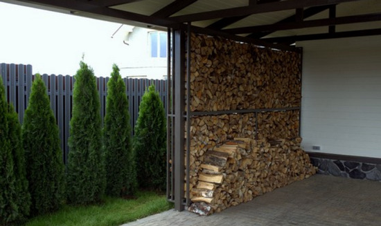 Навес для дров: требования, материалы, виды хранилищ, их сооружение