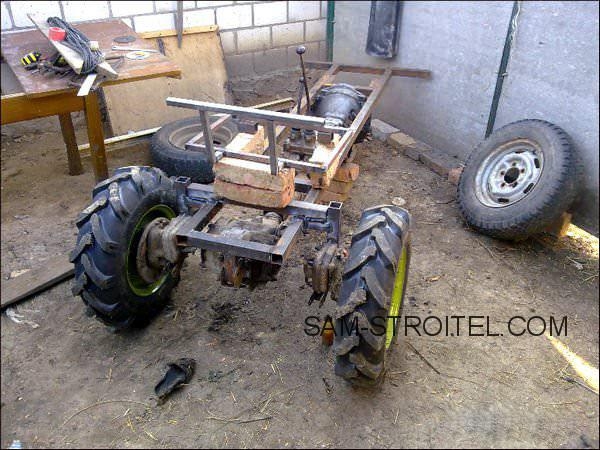 Дизельді қозғалтқышы бар үйде жасалған шағын трактор (12 фото және сипаттама)