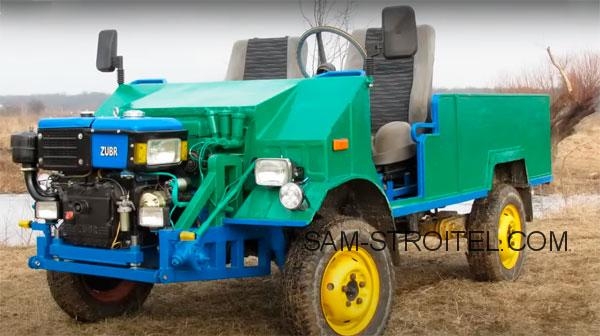 Артқы трактордың қозғалтқышы бар дизельді LuAZ (фото + сипаттама)