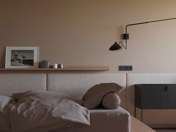 Кровать в однокомнатной квартире: варианты размещения и примеры планировок (86 фото)